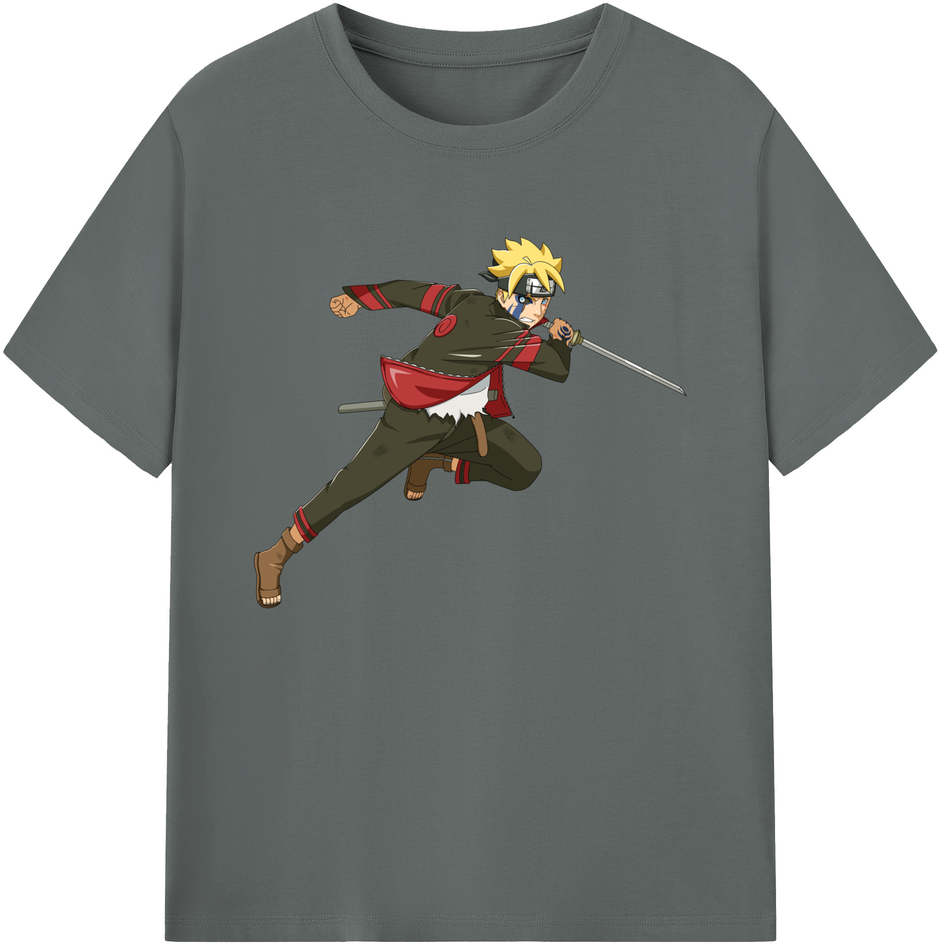 （画像用） NARUTO -ナルト- うずまき ボルト Uzumaki Boruto 綿100％ メンズ半袖Tシャツ｜肌触りやわらか＆通気性